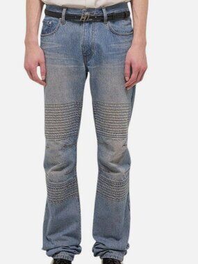 Helmut Lang Men Blue Moto Worker Jeans Size 34